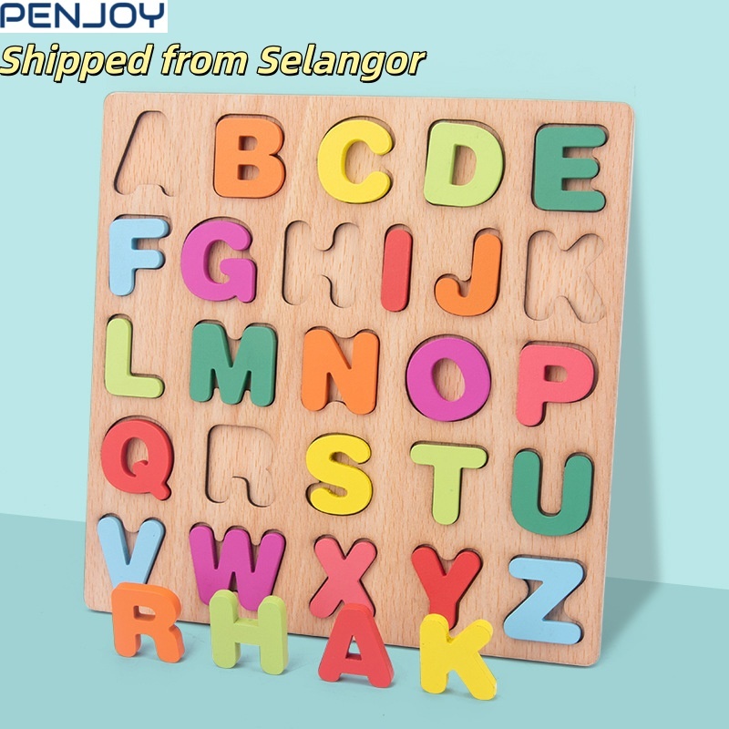 Kids Alphabet & Number Puzzle Board | 26 Letters Matching Peg Toy for Early Learning