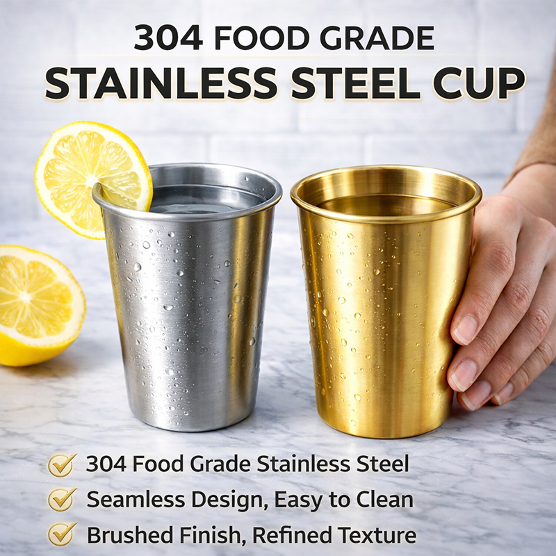 Stainless Steel Cup 304 | Bar Coffee Tea Metal Cup | Camping Travel Portable Mug | New Korean beer mug portable outdoor