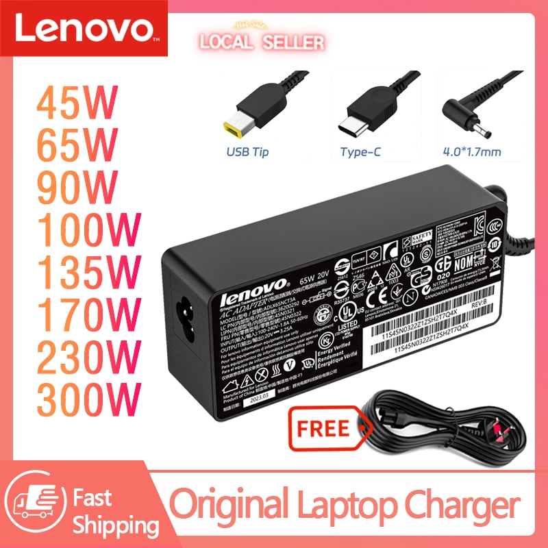 Lenovo ORI Laptop Charger 45W 65W 135W 170W 230W Adapter for Lenovo ThinkPad Yoga Ideapad LOQ Legion Series
