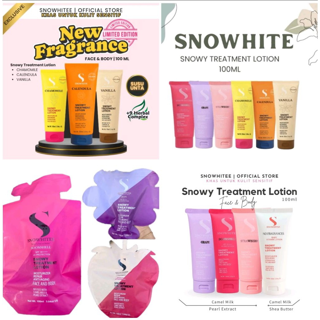 🔥🔥Snowy Lotion Treatment Losyen Snow white Susu Unta/Snowy Sunblock Sunscreen /Instant lotion