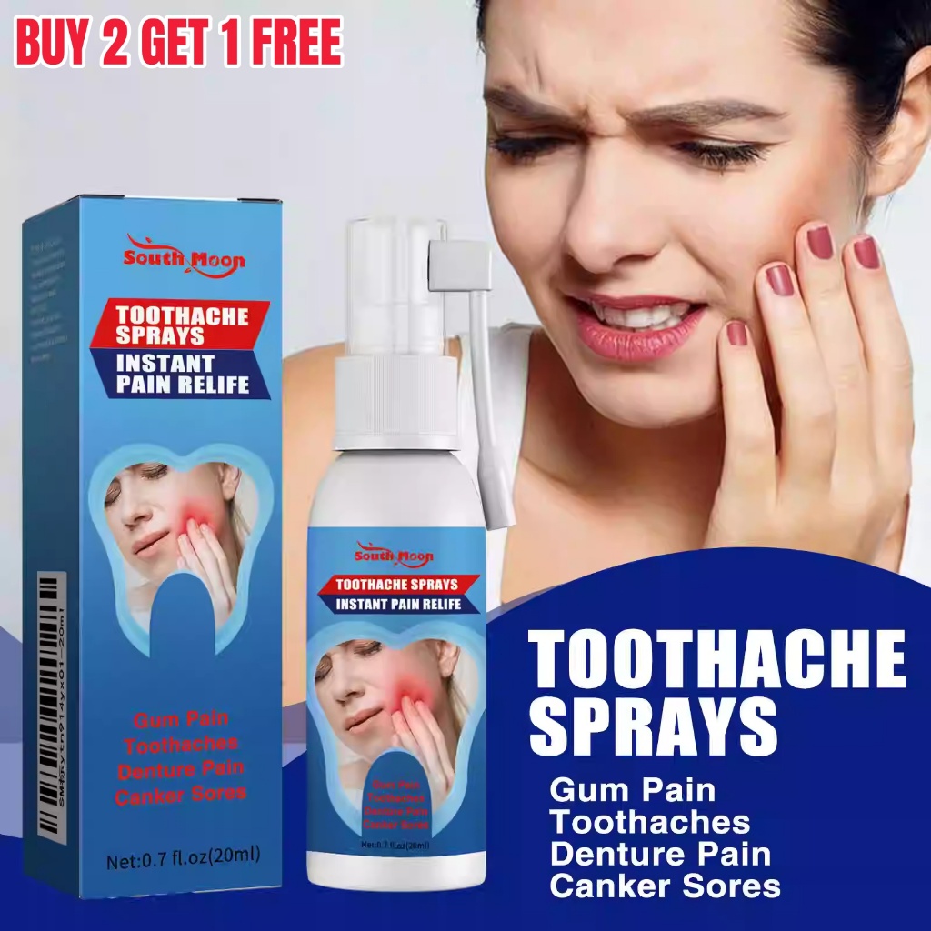 South Moon Instant Toothache Pain Relief Spray 20ml swollen gums tooth decay denture oral ulcers care spray牙痛宁喷剂