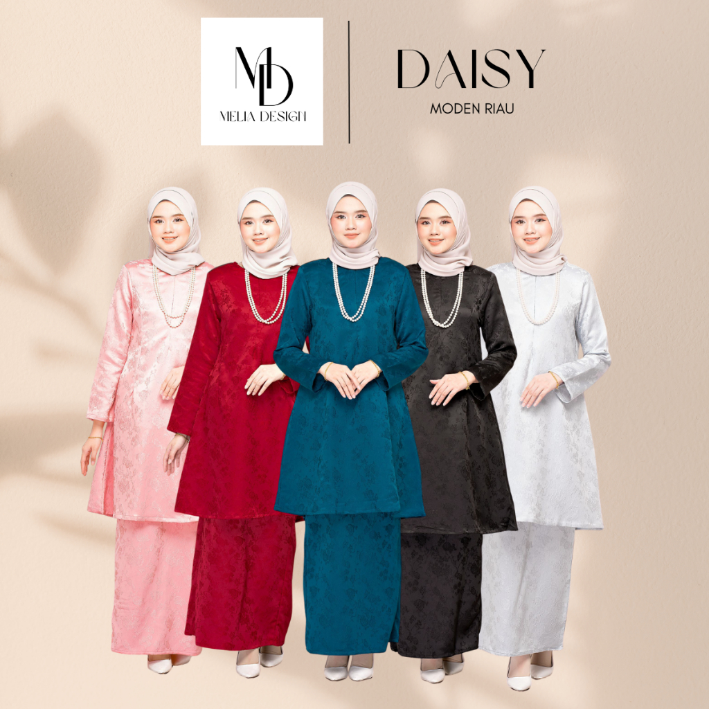MODEN RIAU DAISY BY MELIA DESIGN SOFT BROCADE HIGH PREMIUM BAJU RAYA 2026 MUSLIMAH SULAM MURAH ELEGENT MODERN TEAL BLUE