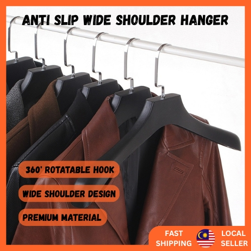 Extra Wide Suit Hanger Coat Hangers Notched Shoulders & 360° Swivel Hooks Super Space Saver Plastic Hanger