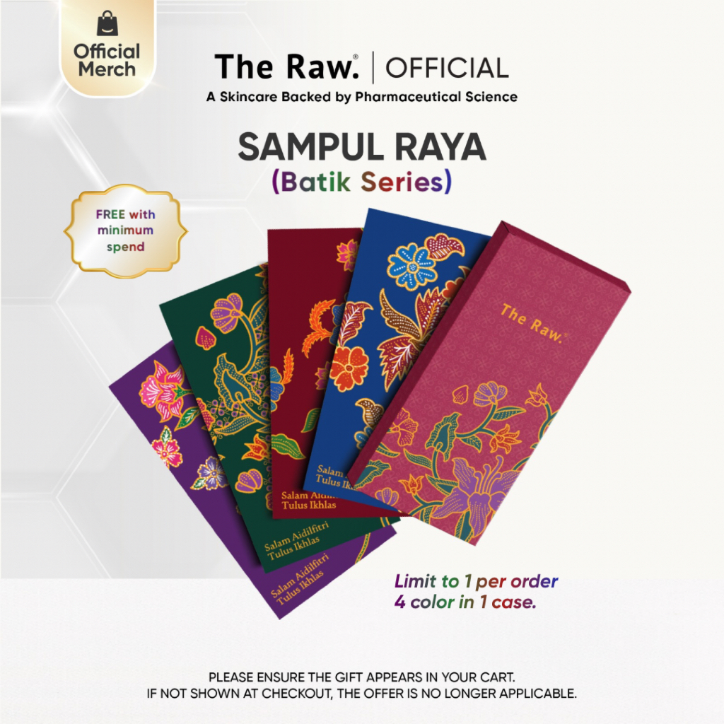 [AVAILABLE ON SELECTED DAY ONLY AS FREE GIFT] The Raw. Sampul Raya 2026 Batik Series Limited Edition – 4pcs (Mixed Colo
