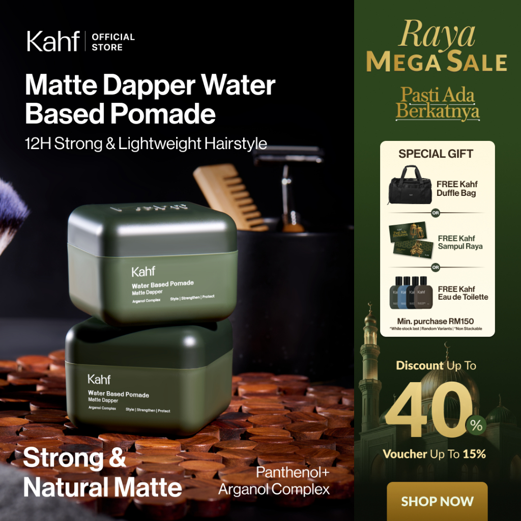 [RAYA SALE] Kahf Matte Dapper Water Based Pomade -12h Strong Hair Styling Product