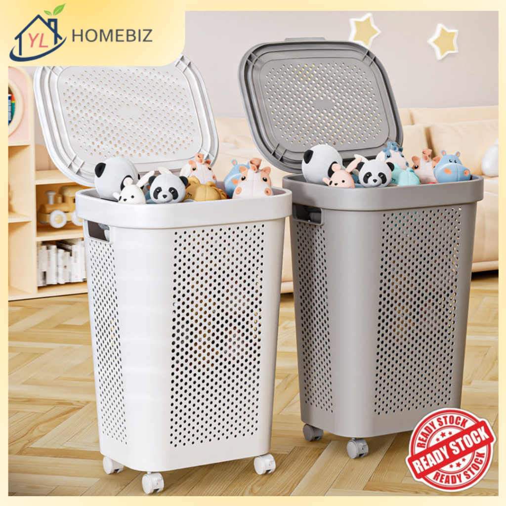 Bakul Dobi Baju Kotor 45L/60L & Bakul Baju & Bakul Dobi Bertutup & Laundry Basket With Wheels & Laundry Basket with Lid