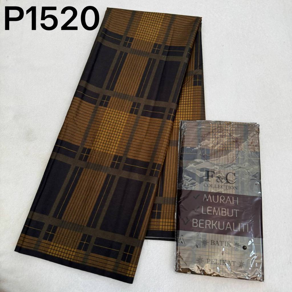 (JAHIT TEPI SAHAJA) KAIN PELIKAT FASHION CLASSIC & SARUNG PELIKAT / KAIN PELIKAT F&C COLLECTION/ KAIN PELIKAT HITAM