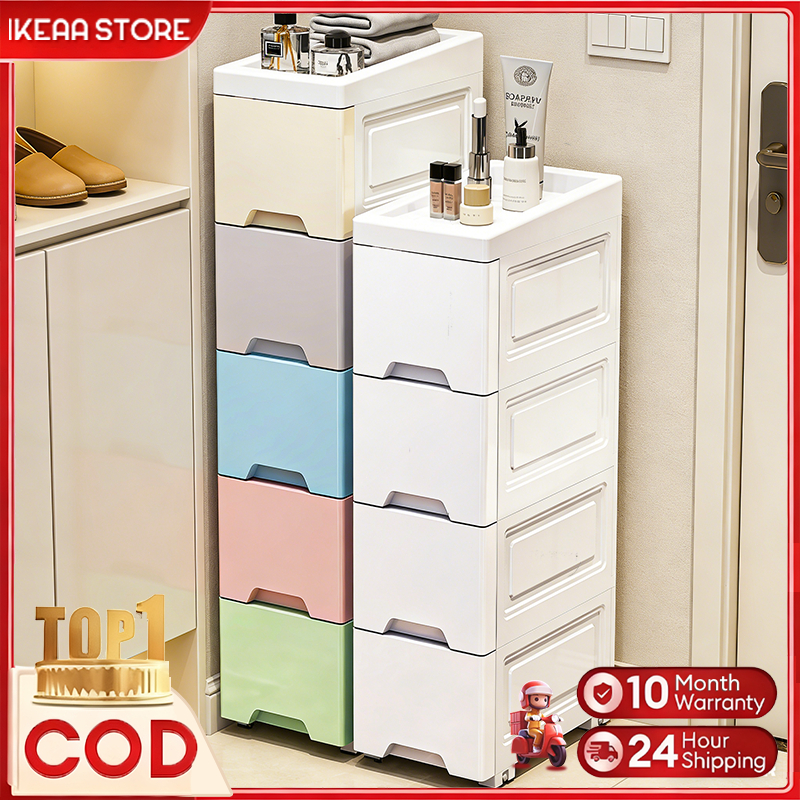 IKEA Slim Plastic Drawer Storage Drawer Storage Cabinet With Wheels Narrow Gap Storage Drawer