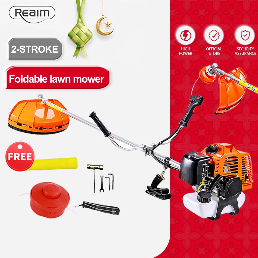 Reaim Mesin Potong Rumput Straight Shaft 2/4 Stroke  Trimmer Brush Cutter Gasoline Grass Bensin Foldable
