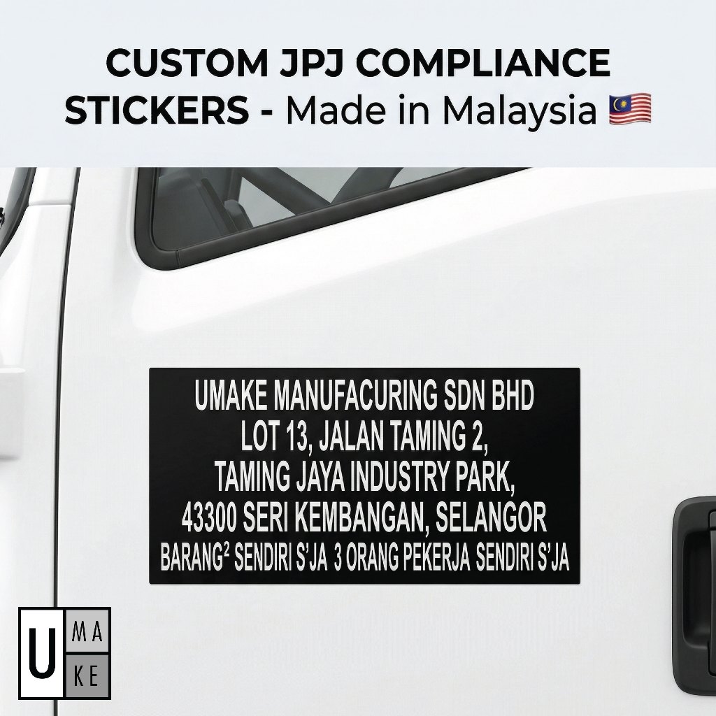 UMAKE Puspakom Lorry Magnetic Sticker - Custom Lorry Company Name Address Sticker Alamat Nama Lori JPJ Aksesori BDM BTM