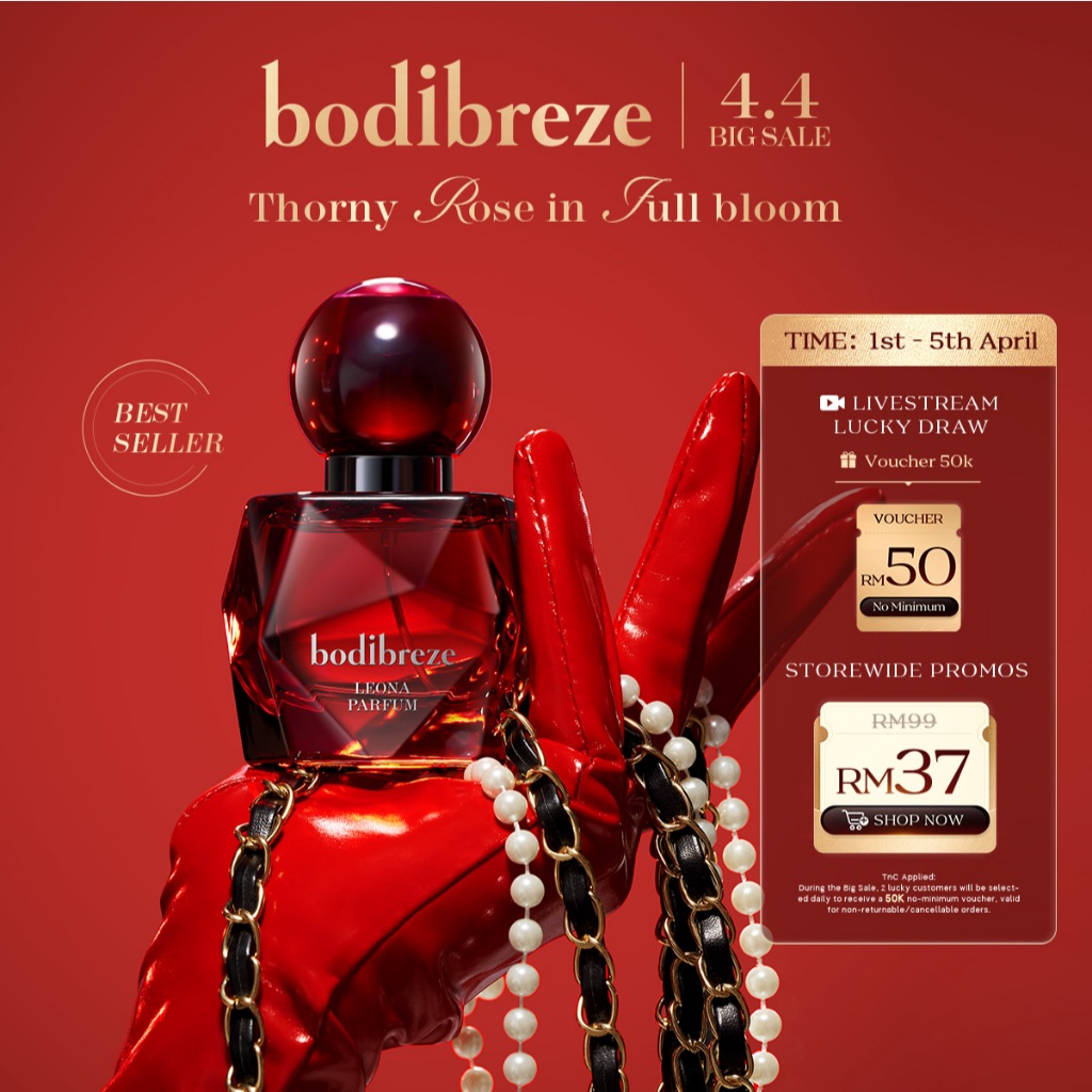 [Wangi Terlaris] Bodibreze Leona Eau De Parfum 30ml | Women Perfume Floral Woody Fragrance Lychee Rose Vanilla Long-Last