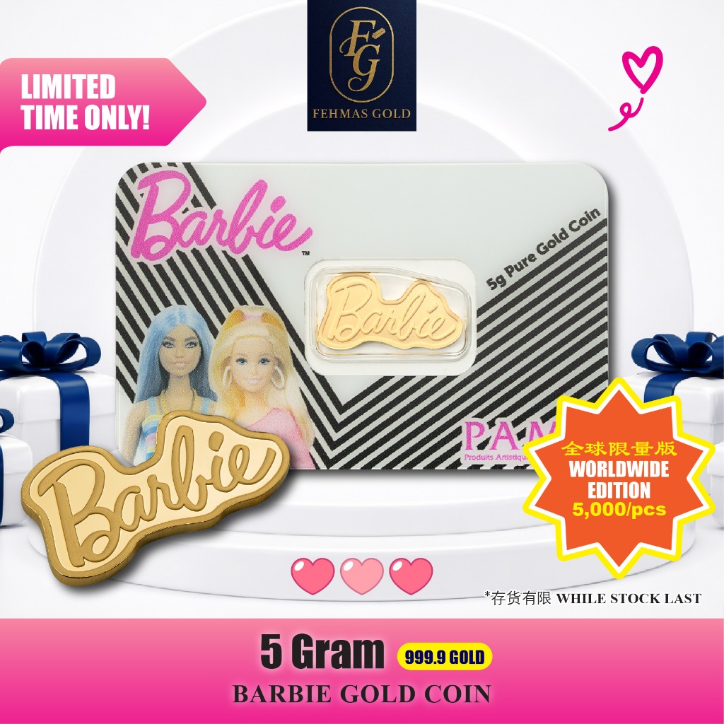 FEHMAS 999.9 PAMP Suisse 2026 Barbie ™ 5g Pure Gold Coin Limited&hellip;
