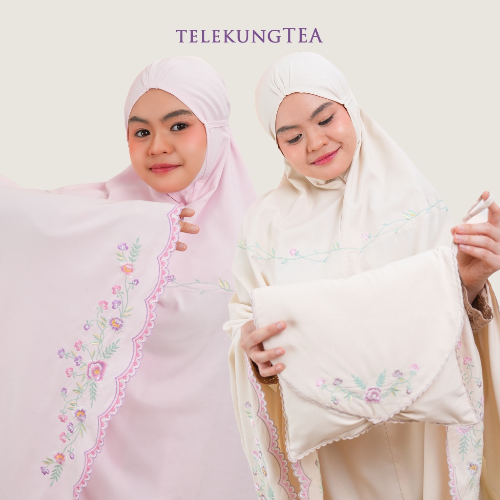 Telekung Basic LEORA | Soft Cotton | Telekung Hadiah Gift Box Set | Travel Friendly | Telekungtea