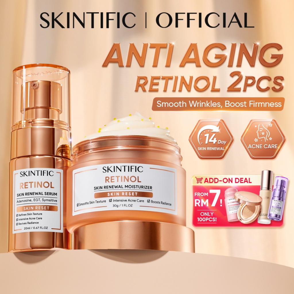 SKINTIFIC Anti-Aging Retinol Set Night Facial care Regeneration Fine Lines Wrinkles-cream,serum