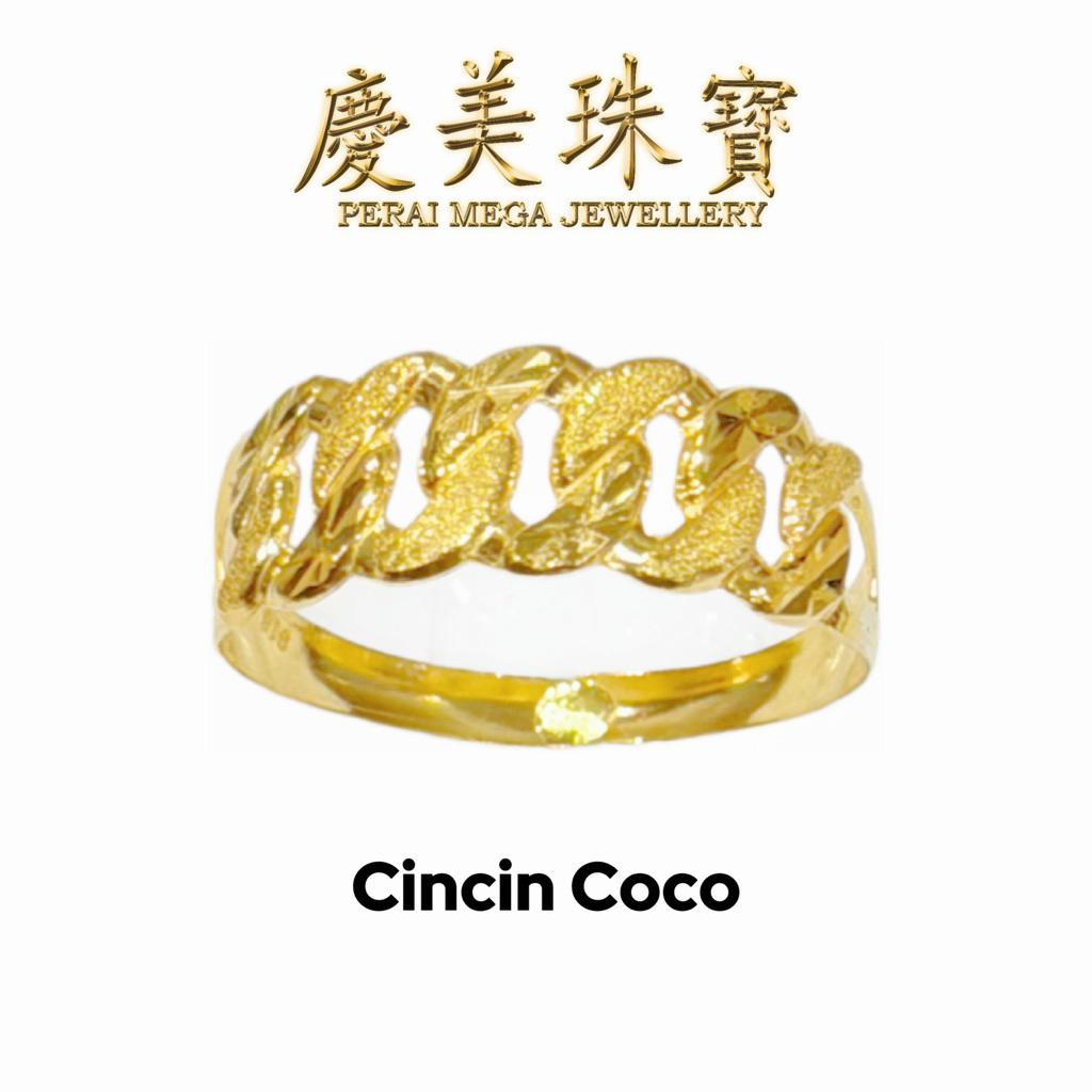 PMG 916 Cincin Coco Emas 916 Bajet Hadiah Gold 916 Ring New Budget