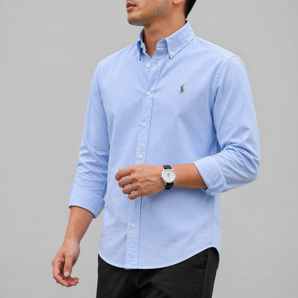 Kemeja Lelaki Lengan Panjang Premium QualityCotton | Men Long Sleeve Shirt | Smart Casual Shirt Button Down Solid Color