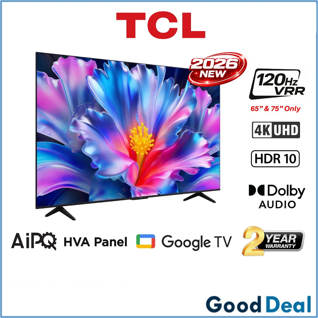 TCL New 2026 P6L ( 55" | 65" | 75" ) 120hz VRR HDR 4K UHD Smart Google TV