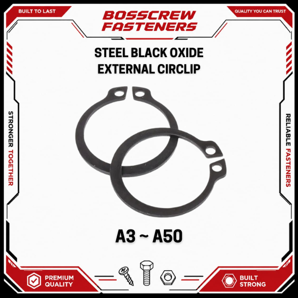 Black Oxide - External Circlip (A Type) A3 ~ A50 DIN471