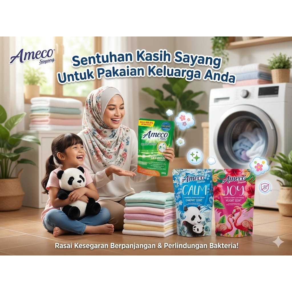Pelembut Fabrik Ameco Sayang CALM - Wangi Comfort Scent Tahan Lama