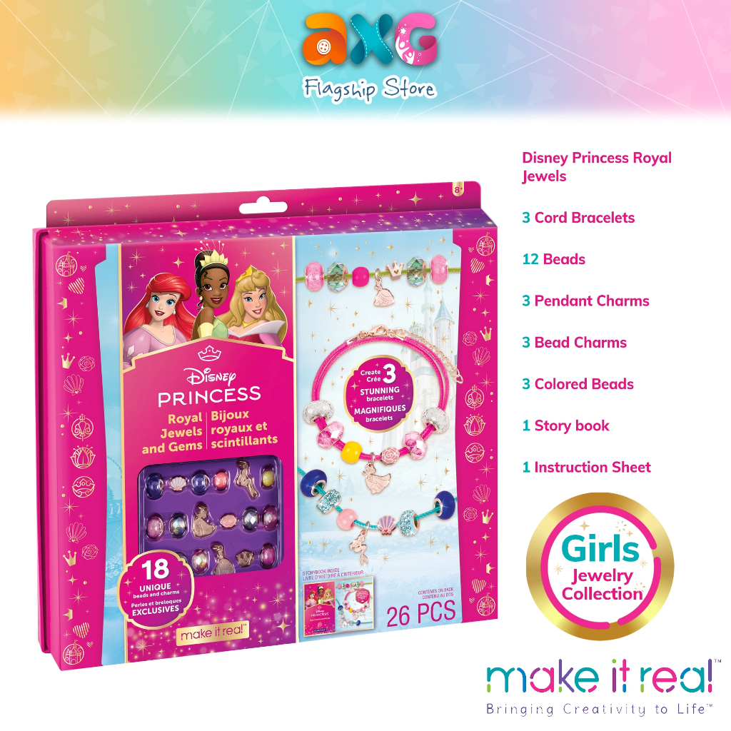 Make It Real Disney Princess Royal Jewels & Gems Bead Bracelets 4210
