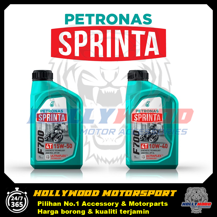 PETRONAS SPRINTA F700 4T 10W40 15W50 SEMI SYNTHETIC JAMINAN 100% ORIGINAL PACKING BOTOL BARU