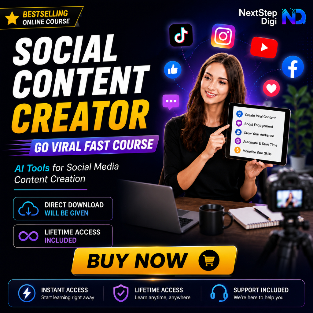 (Course) Social Content Creator – Go Viral Fast Course | AI Tools for Social Media Content Creation | Direct Download