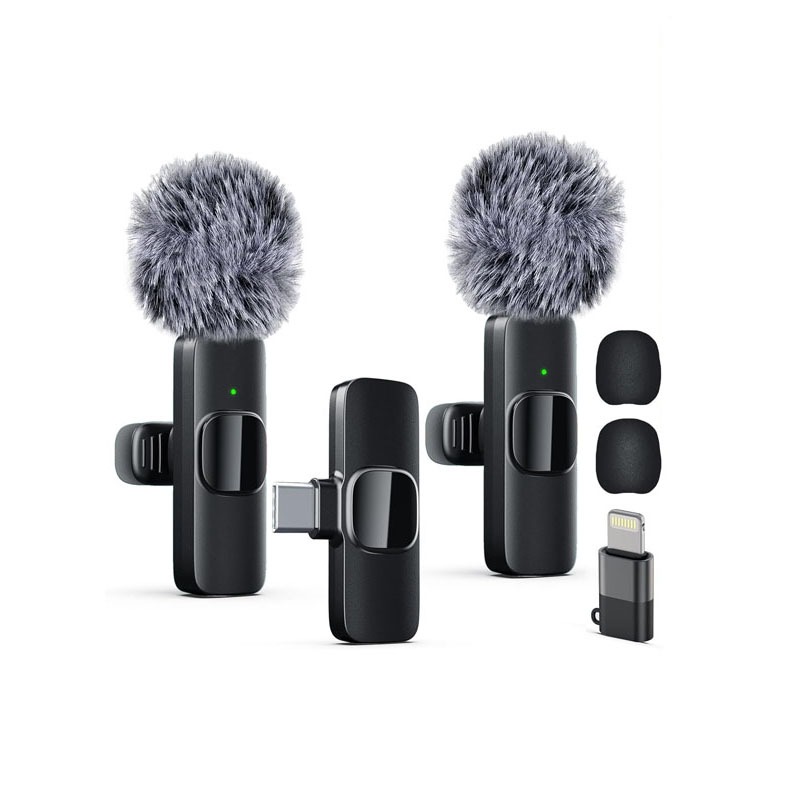 Wireless Lavalier Lapel Microphone Noise Reduction for Interview Video Podcast Vlog YouTube Livestream