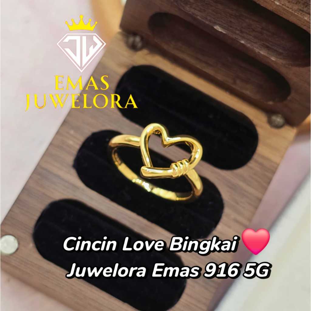 Juwelora Emas 916 3L I Cincin Love Bingkai | Hard Gold | 100% Emas 916 | Free Shipping | Mega Sale | #emas916#emasbadget