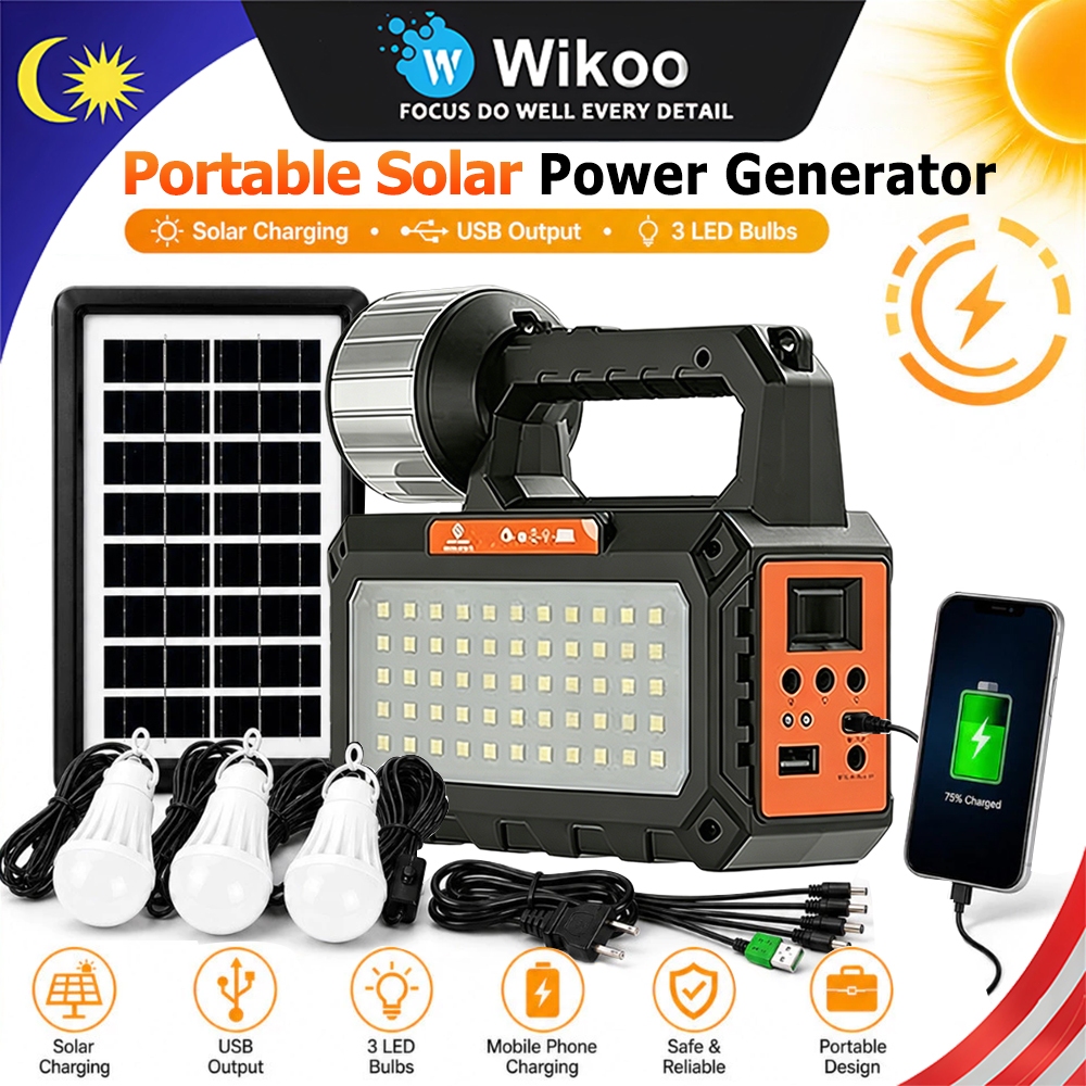 Solar lighting system Portable Panels Charging Generator Power System Home Outdoor Lighting For LED Emergency Backup Pow