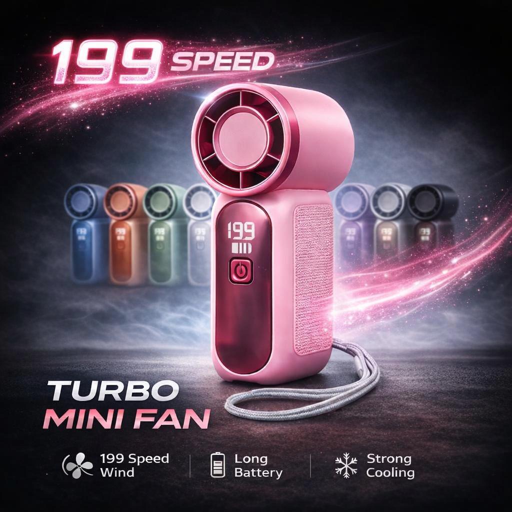 【 Clear Stock 】199 Speed MINI Portable Handheld Fan USB Rechargeable Cooling Fan Pocket Fan Outdoor Camping Travel Gift