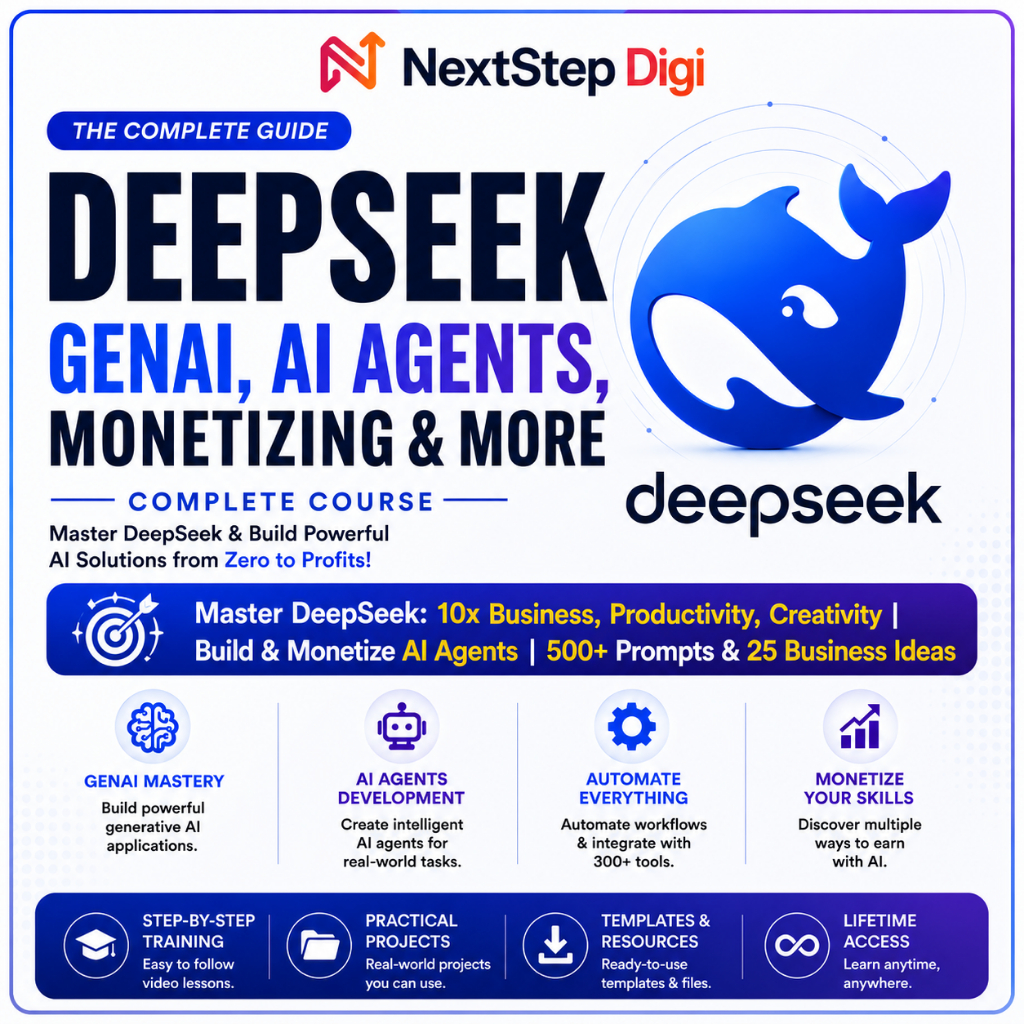 (Course) Deepseek Complete Guide: GenAI, AI Agents | Build & Monetize AI Agents | 500+ Prompts & 25 Business Ideas