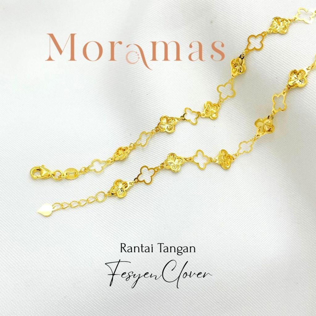 Moramas FASHION CLOVER Bracelet 916 Gold/Rantai Tangan FESYEN CLOVER Emas 916 /时尚手链916金