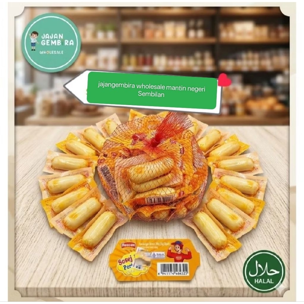 25g*20pek Reecen Sosej Ikan Perisa Pedas/Bbq Fish Sausage Flavour BBQ/Hot*jajangembira…