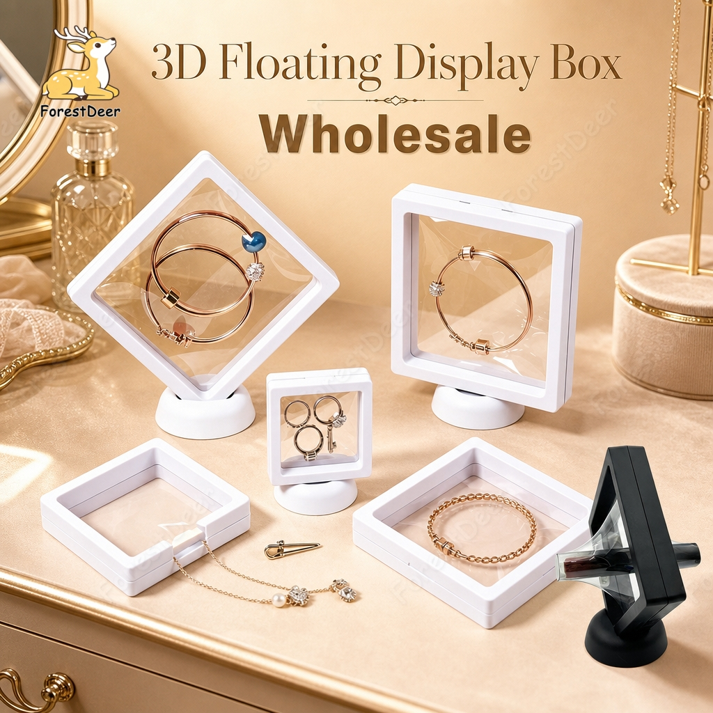 3D Floating Jewellery Box PE Film Transparent Storage Ring Necklace Bracelet Brooch Kerongsang Kotak Barang Kemas 首饰盒