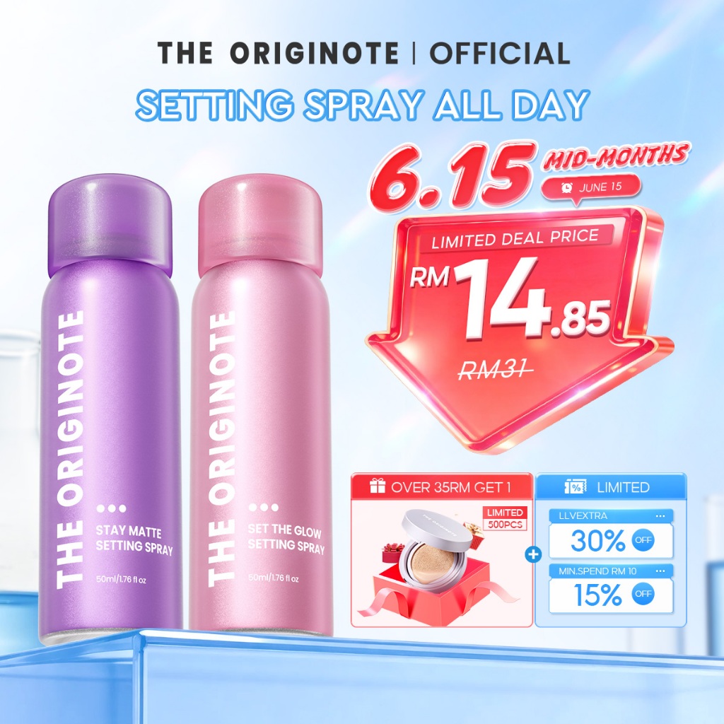 The Originote Stay Put Matte&Glow Setting Spray Longlasting Oil Control Continuous Makeup Finish Fix Spray Fine Mist50ml