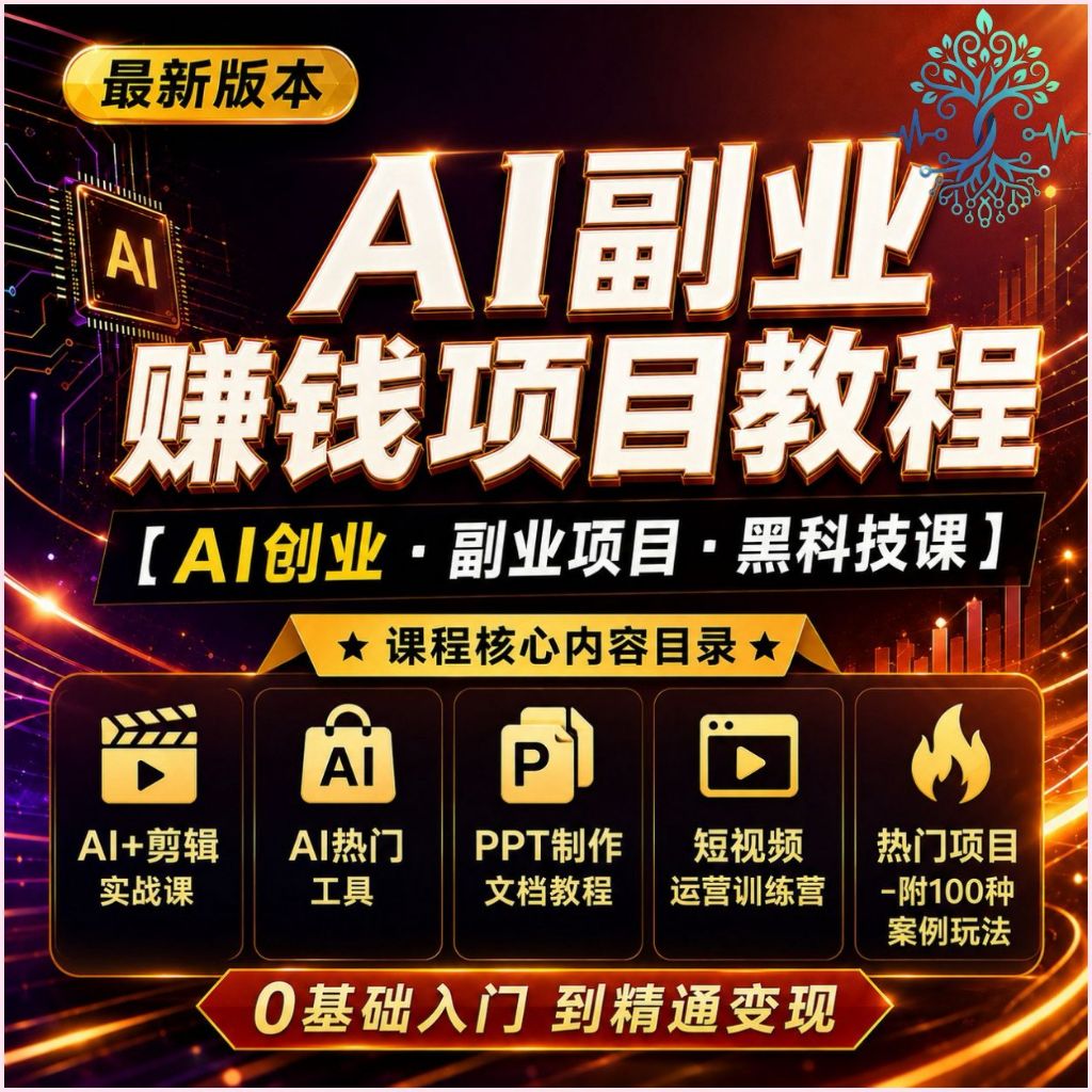 AI副业赚钱项目教程【AI创业 · 副业项目 · 黑科技课】【AI热门工具】【短视频运营变现】