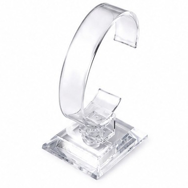 Clear Acrylic Watch Display Stand – Transparent C-Shaped Wristwatch Holder Jewelry Showcase Rack