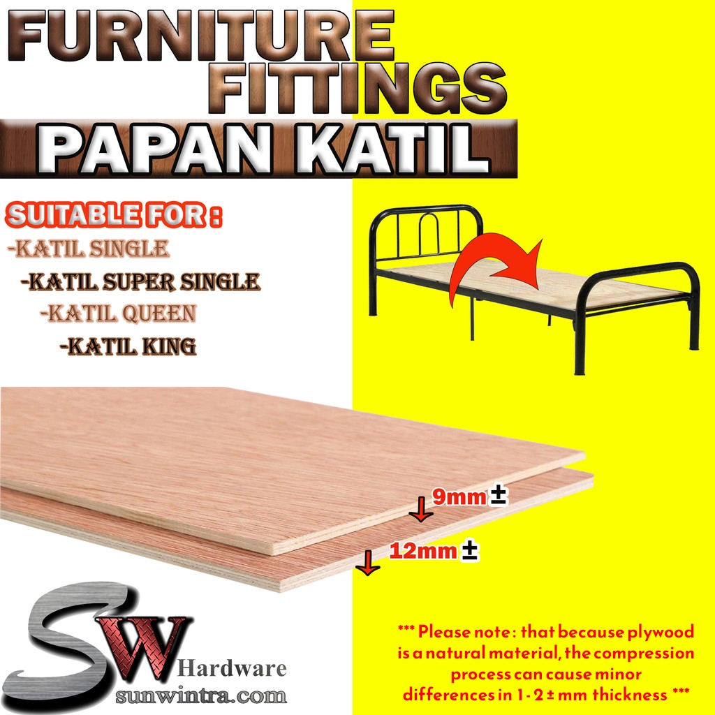 SW Hardware Plywood Timber Panel Wood Board Sheet Papan Plywood Kayu, Katil Single,Super single.Queen,King