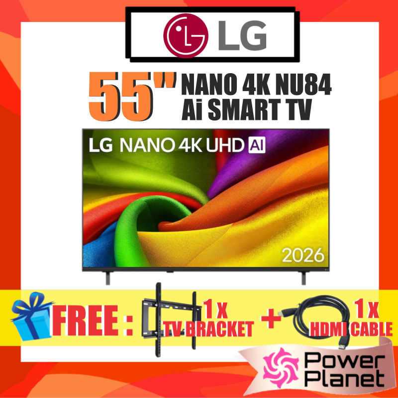[FREE TV BRACKET & HDMI CABLE] LG 55" NANO 55NU845BPSB 4K UHD AI NU84 Smart TV (2026) Ultra HD / 'AI NU80 55NU805BPSB
