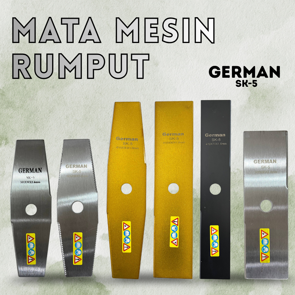 GERMAN SK-5 1.6MM 14”16" (Berkualiti Karbon Bilah Mesin Potong Rumput) High Speed Brush Cutter Blade For Agriculture Use