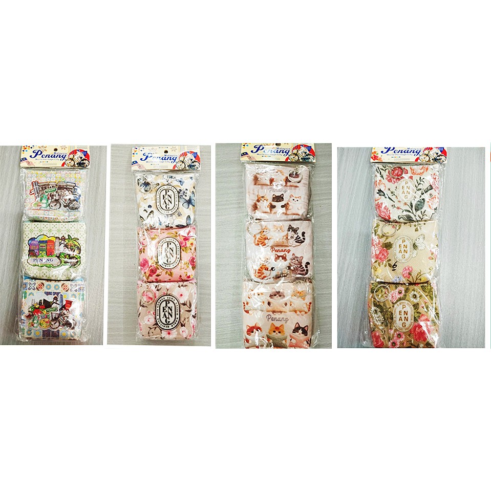 3PCS SET Penang Coin Purse coin bag travel gift