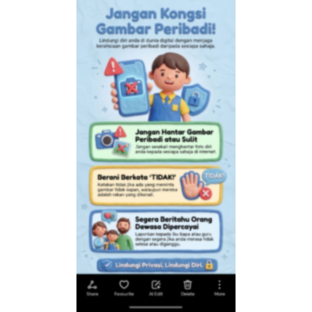 Poster Jangan Kongsi Gambar Peribadi | Gangguan Seksual dalam Talian