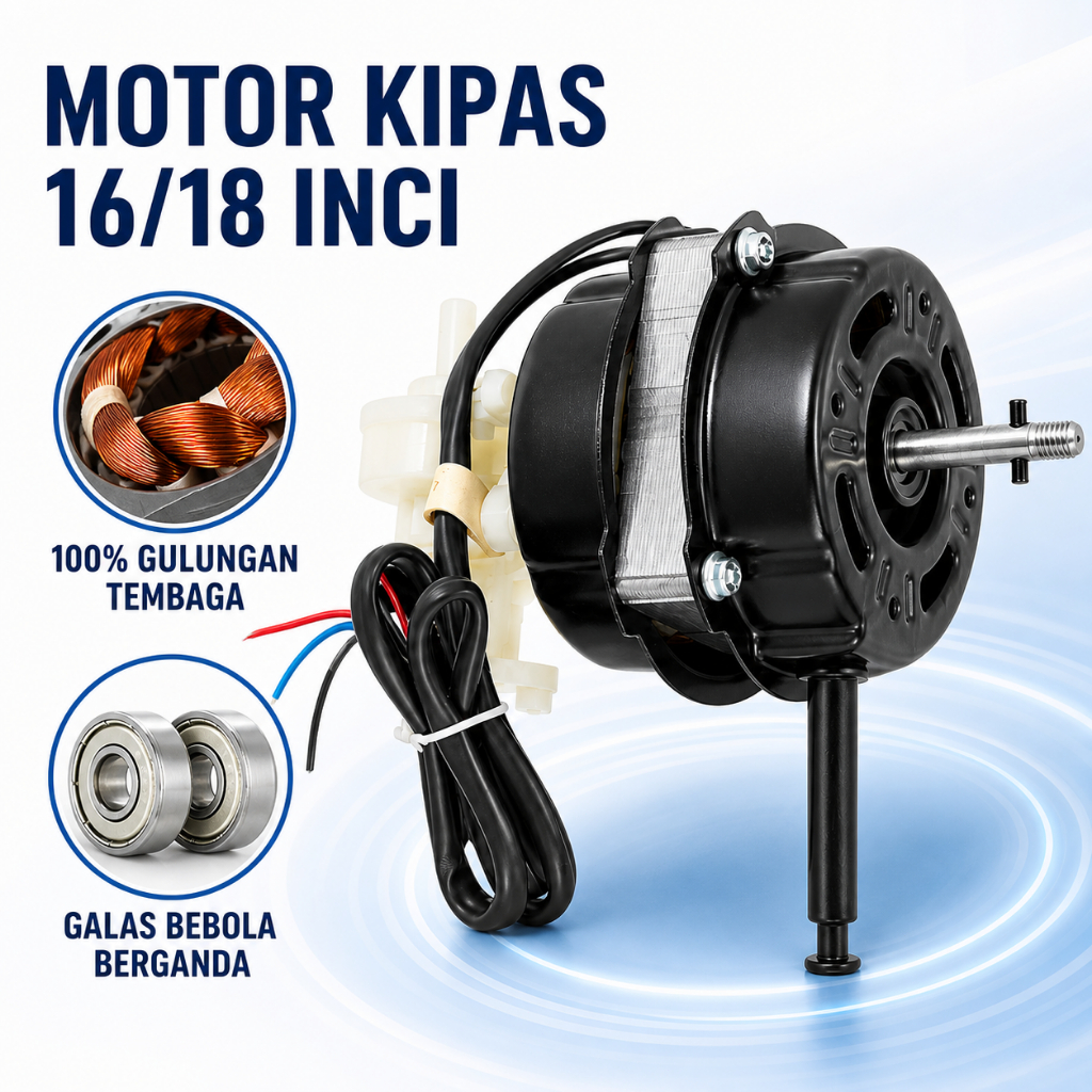 Motor Kipas Ganti 16/18 Inch 100% Pure Copper Winding Double Ball Bearing for Table Fan Stand Fan Wall Fan Spare Part