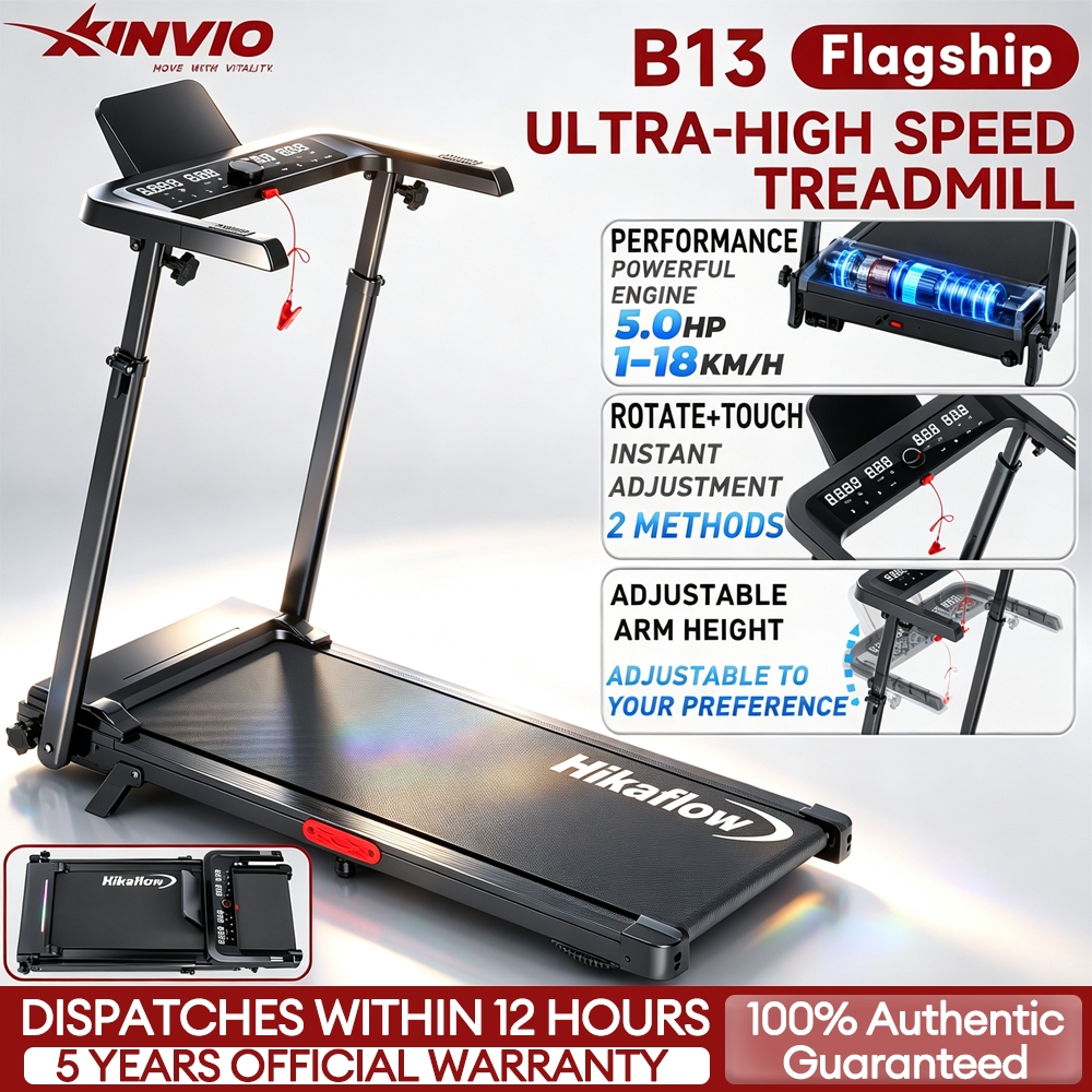 B13 Treadmill 5.0HP Walking Pad 16KM Bluetooth Music Heart App Fitness Walking Machine Indoor Running