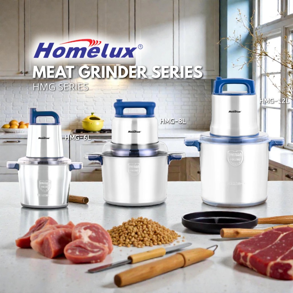 HOMELUX COMMERCIAL MEAT GRINDER 6L/8L/12L HMG-6L/8L/12L MESIN PENGISAR DAGING 6L/8L/12 LITER