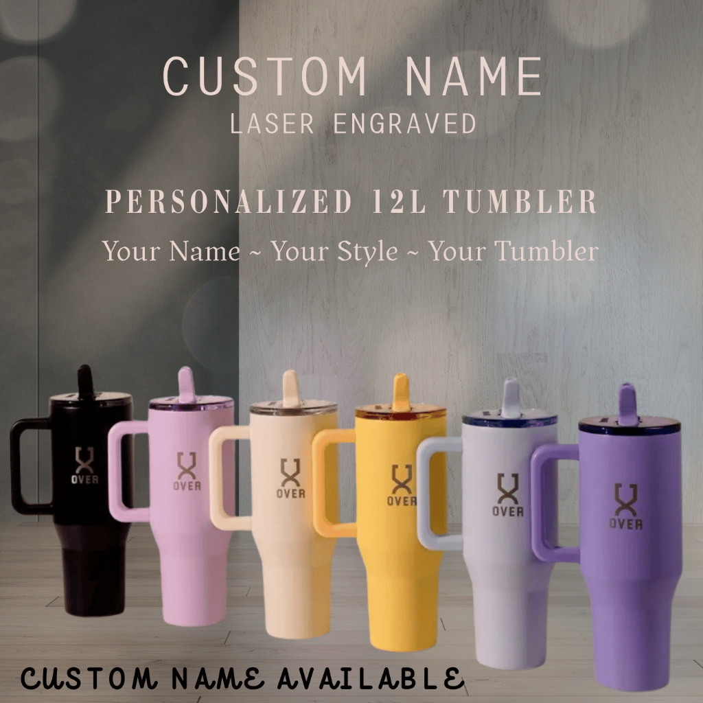 Personalized FREE Laser Engraved OVER Brand 1.2L Tumbler Cup Custom Name Insulated with Handle Gift Tumbler