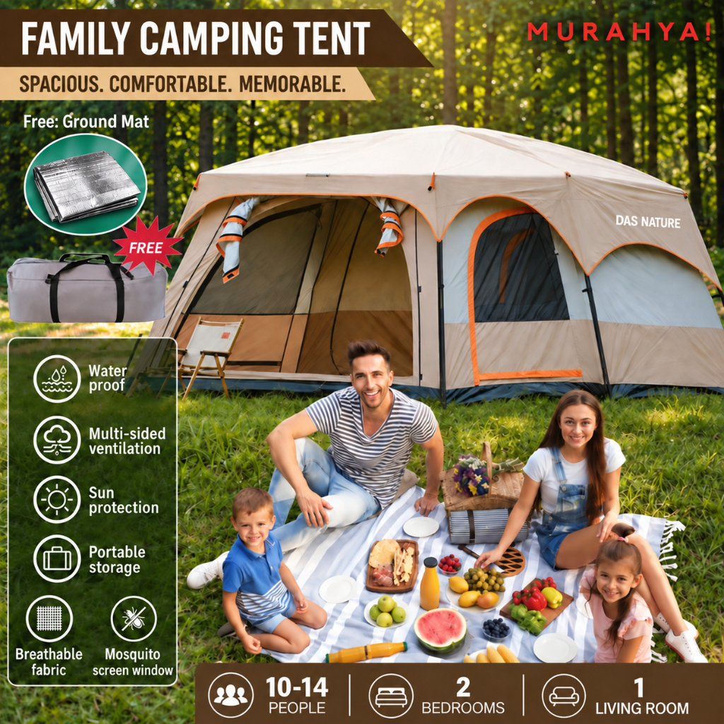 💥Original logo💥Khemah Unta Camping Tent waterproof Family Tent Large Outdoor Khemah Camping Besar Murah 5 8 12 Person