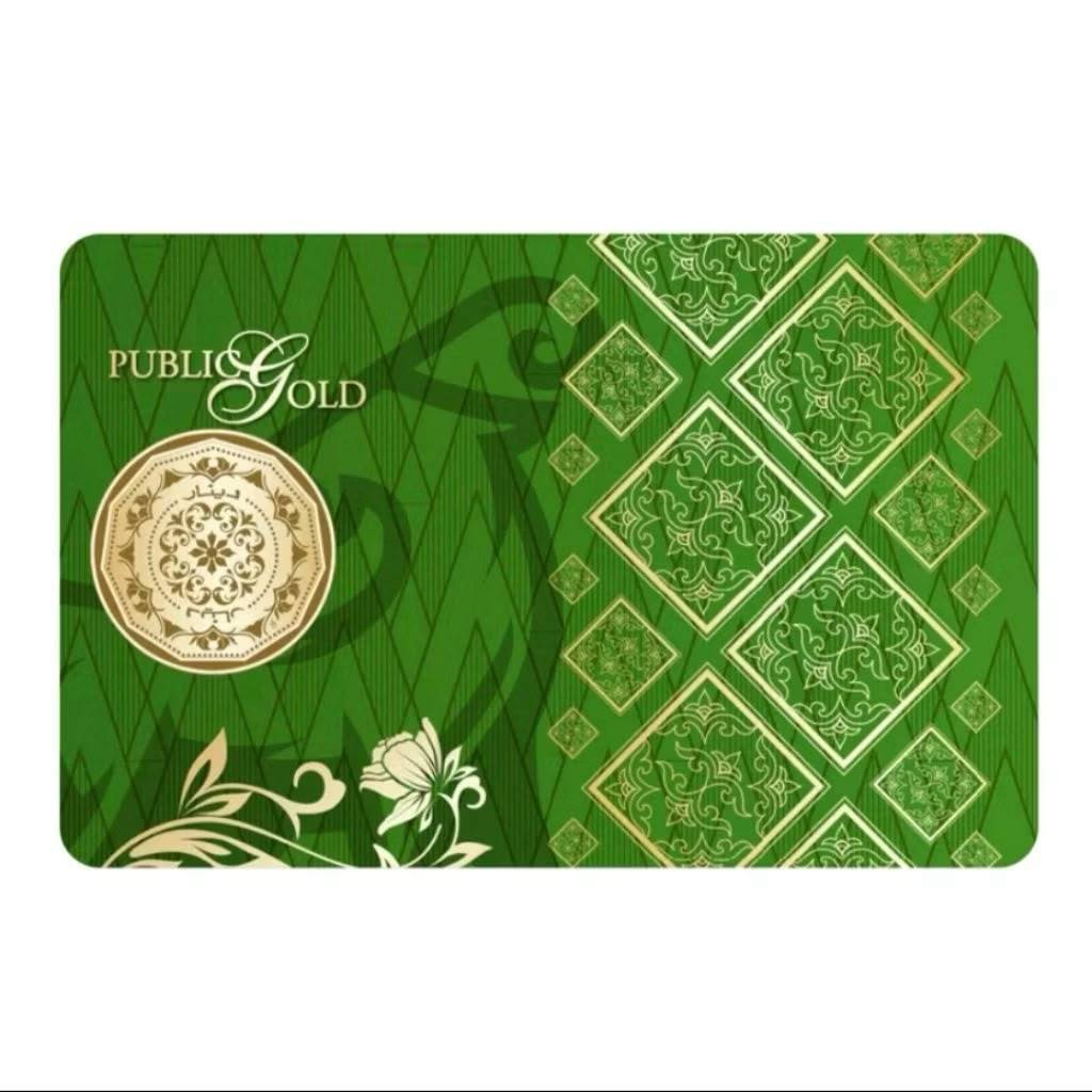 PUBLIC GOLD 1 DINAR 999.9 4.25GM GOLD BAR 999.9 FINE GOLD PG CERTIFIED GOLD BAR AU 999.9