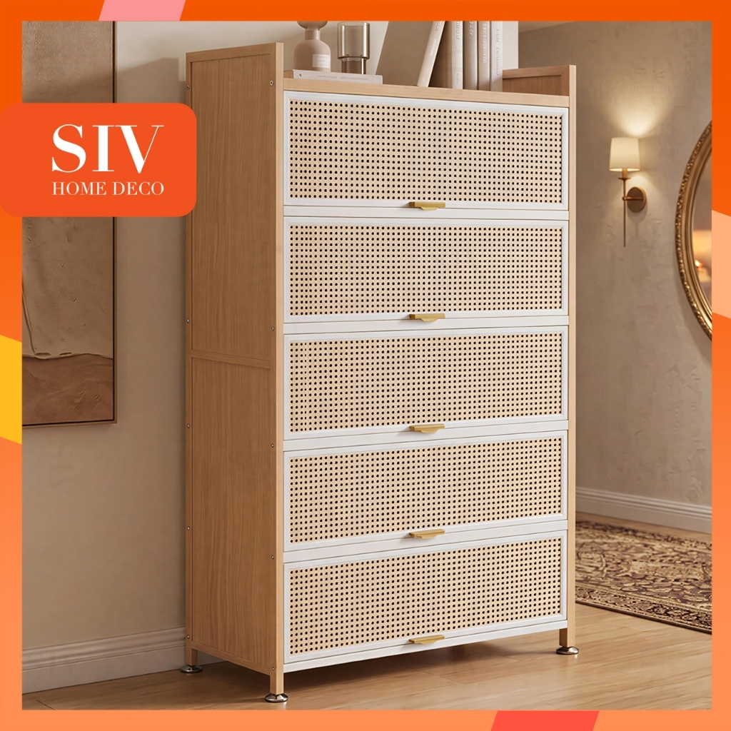 [Upgrade] SIV Rak Kabinet Dapur Kitchen Cabinet Rack Microwave Oven Cabinet Kitchen Storage Racks Shelf with Doors