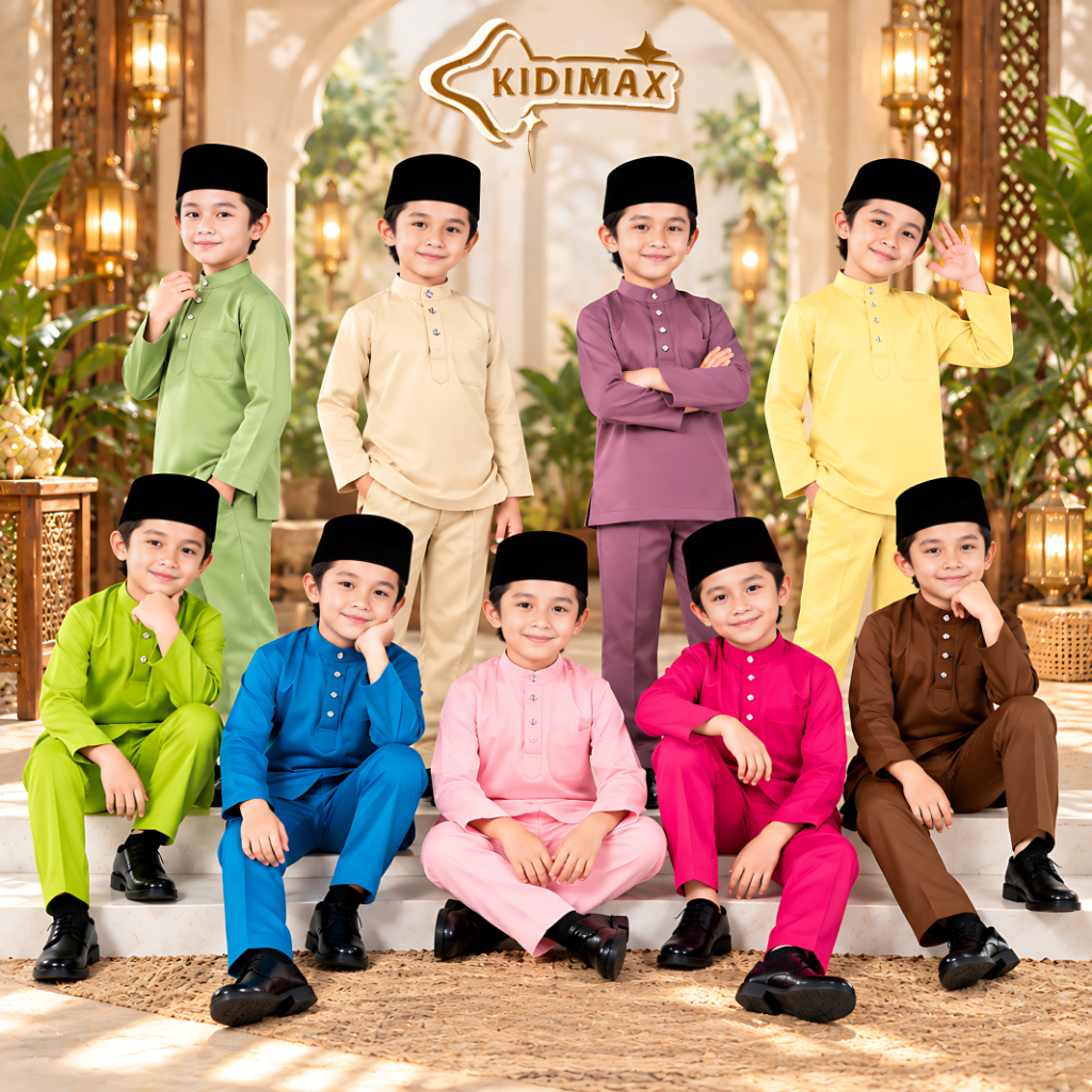 Link-1 Baju Melayu Budak (Premium Quality) Melayu Traditional Clothes "Sage Green"